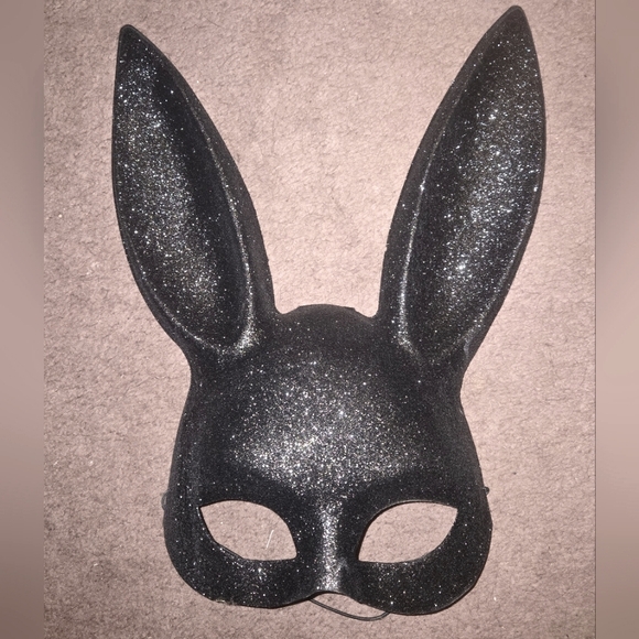 Sparkling Black Bunny Mask - Picture 1 of 3